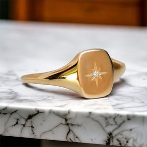NEW 18k Gold Plated Starburst ring